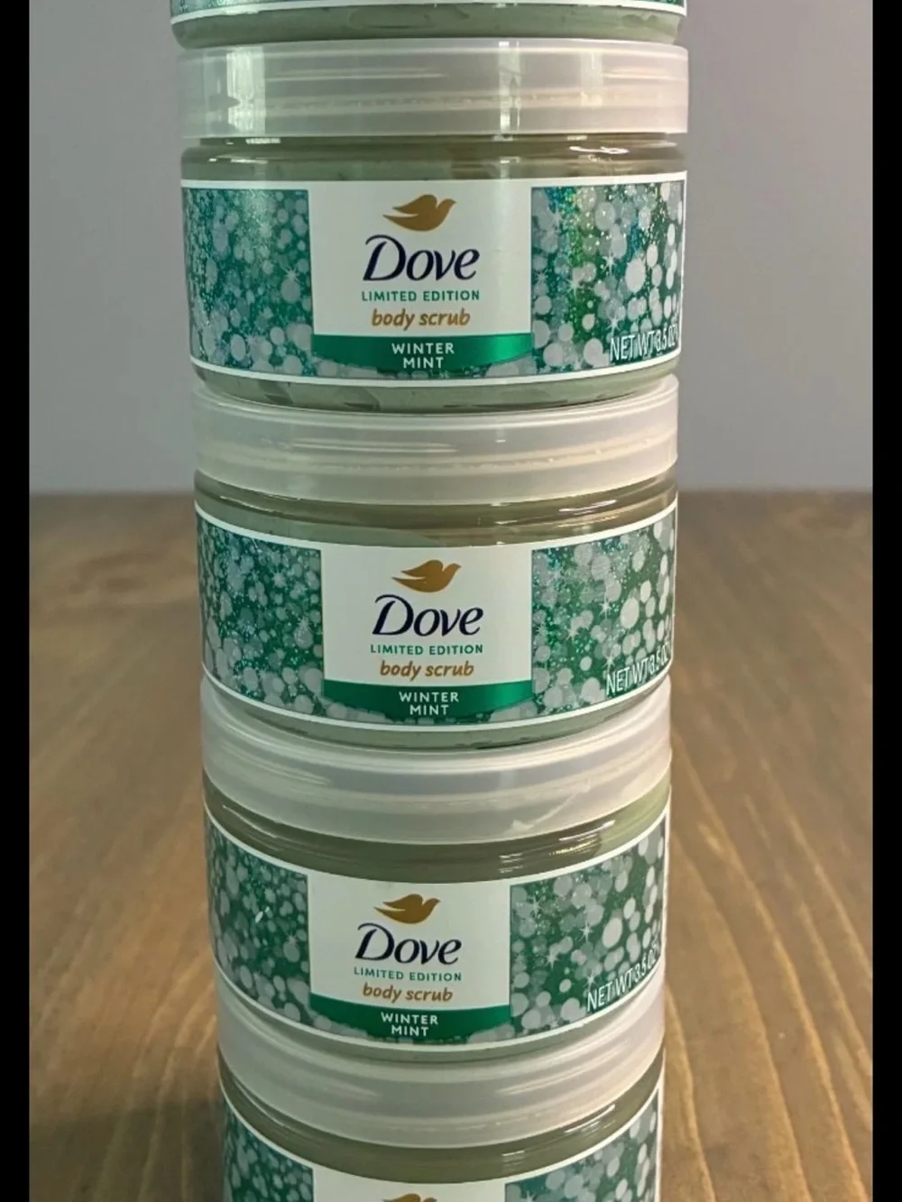 5 Pack Dove Body Scrub Holiday Limited Edition Winter Mint 3.5oz Lot of 5 jars